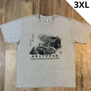 만리장성 양면 프린트 티셔츠 남성용 XXXL