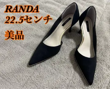 새상품급! RANDA 블랙 글리터 라인 사이드 오픈 펌프스 스틸레토