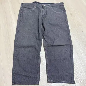 네이비 스트레이트 데님 팬츠