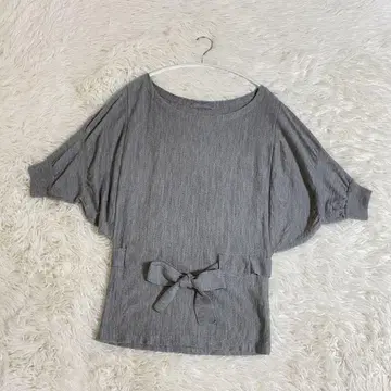 띠어리 럭스 울 니트 반팔 38 여성용 그레이