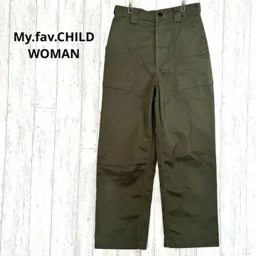 My.fav.CHILD WOMAN 치노 팬츠 [ S ] 카고 팬츠 그린