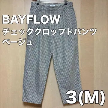 새상품 BAYFLOW 체크 크롭 팬츠 M