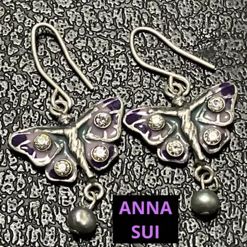 ANNA SUI 안나수이 나비 스톤 펄 귀걸이 SILVER 925