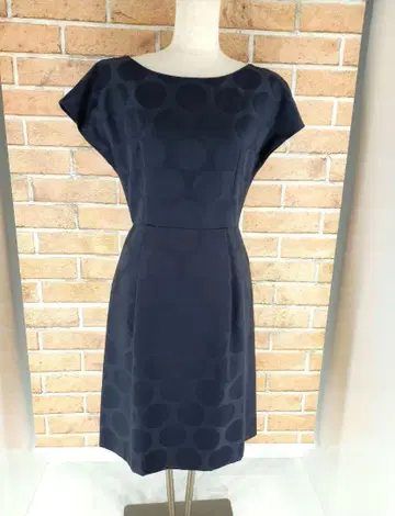 스트로베리 필드 원피스 네이비 도트 무늬 [새상품급]