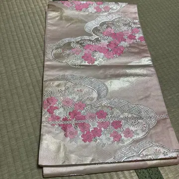 꽃무늬 자수 후쿠로 오비 핑크 계열