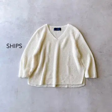 [ 새상품급 ] 쉽스 V넥 레이온 니트 레이어드에도 SHIPS 화이트