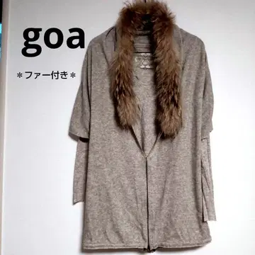 goa 퍼 달린 긴팔 니트 앙상블