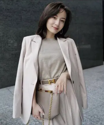 anuans 아뉴앙스 울 블렌드 싱글 자켓 핑크 베이지