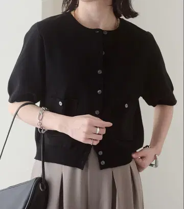 [ Omekashi ] 반팔 강연 맨투맨 라이크 포켓 가디건
