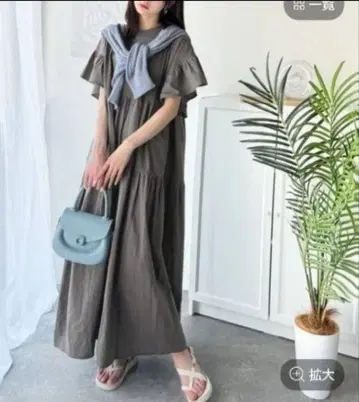 접촉 냉감! 소매 프릴 티어드 원피스