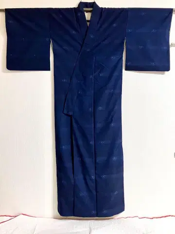 카스리 직조  이중 기모노 순수 실크