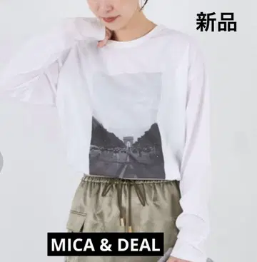 새상품! MICA&DEAL 포토 프린트 긴팔 티셔츠 롱T