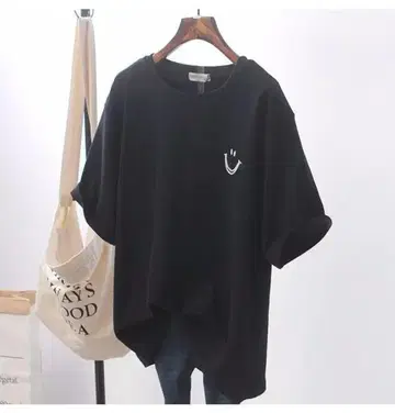 티셔츠 티셔츠 여성용 남성용 무지 귀여운 세련된 블랙 M