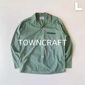 TOWNCRAFT 60s 오픈 카라 셔츠 L 그린