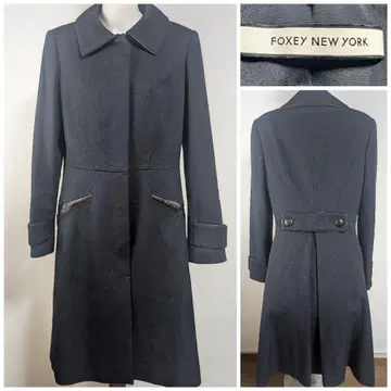 FOXEY 폭시 롱 코트 네이비