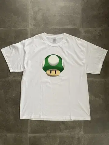 00s 게임 셔츠 마리오 닌텐도 Nintendo 1업 버섯 화이트