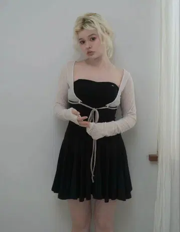 andmary Lona ribbon mini dress