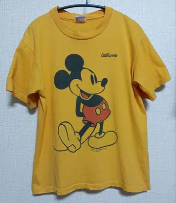 미키마우스 T셔츠 오렌지 80's 빈티지 USA제