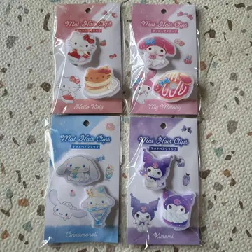 산리오 Sanrio 매트 헤어 클립 헤어핀 키티 마이멜로디 쿠로미
