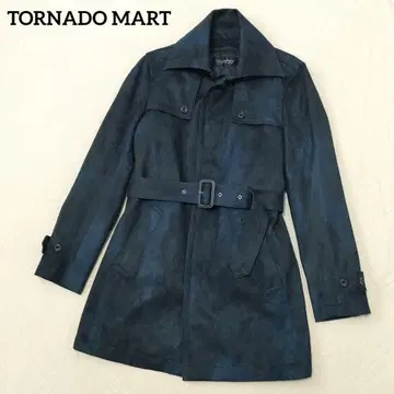 토네이도 마트 스웨이드 트렌치코트 라이너 포함 얼룩 염색 벨트 M