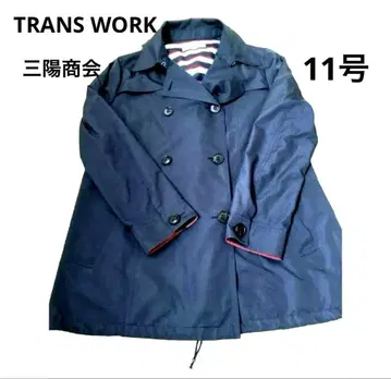 [ 삼양상회 ] 트랜스워크 우천 겸용 트렌치코트 보더 네이비 하프