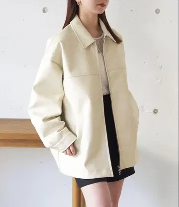 시착만 한 상품 인조 가죽 더블 지퍼 블루종