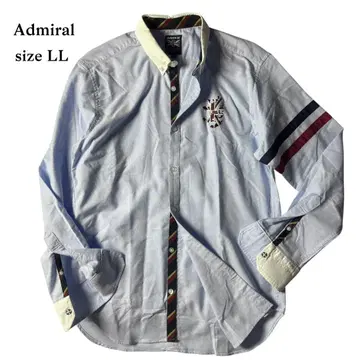 Admiral 어드미럴 긴팔 버튼 다운 셔츠 자수 스카이블루 블루