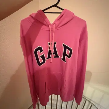 GAP 핑크 로고 후드티 XL