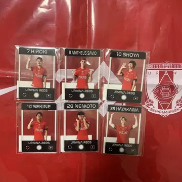 우라와 레즈 모바 가챠 클리어 카드 레어 6개 세트