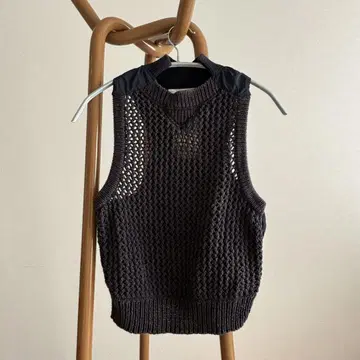 sacai 메쉬 니트 베스트 네이비 그레이