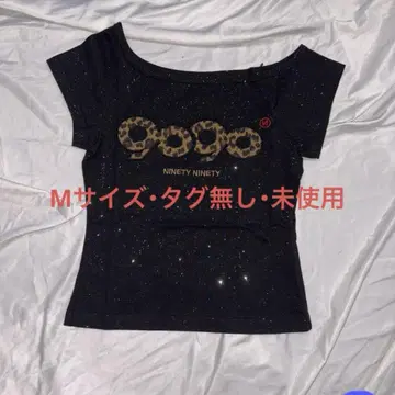 9090girl Logo Off Shoulder Glitter Tee