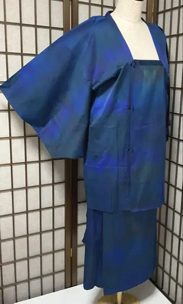 C532 순수 실크 단의 이부식 도행 코트 세퍼레이트 기모노