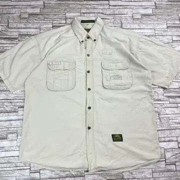90s CAMEL 반팔 워크 셔츠 낚시 셔츠 베이지 빈티지