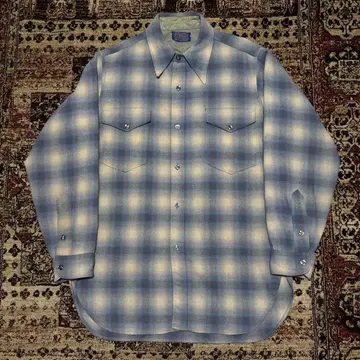좋은 배색 70s pendleton 섀도우 체크 보드 셔츠 옴브레
