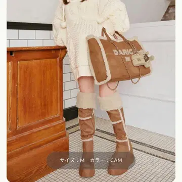 다리치 페이크 무스탕 니하이 부츠