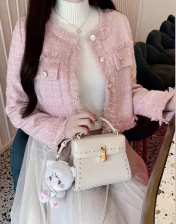 lumignon Papillon 트위드 프린지 재킷