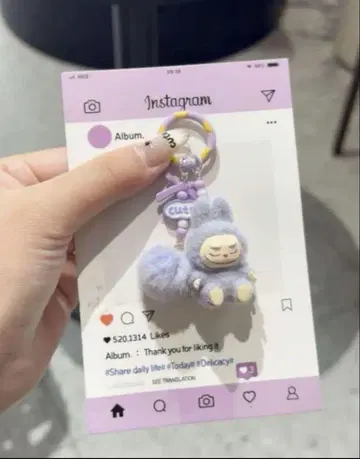 인기 만점 귀여운 라부부 봉제 인형 ~ Labubu 키링 퍼플