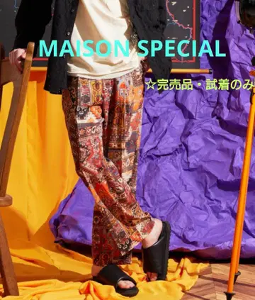 MAISON SPECIAL 시어 프린트 원턱 와이드 팬츠