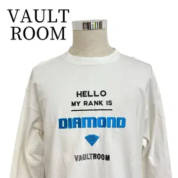 VAULTROOM 긴팔T셔츠 자수 다이아몬드 화이트 롱T XL