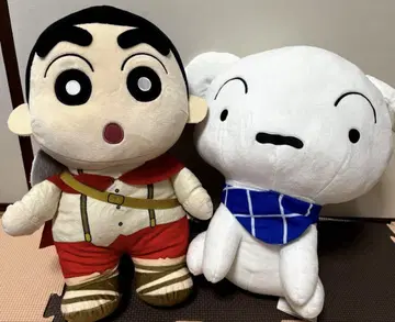신짱과 화이트 강아지 봉제 인형 세트