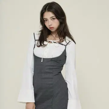 앤 마리 Betty layered check dress