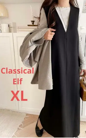 ClassicalElf 클래식 엘프 포켓 부착 V넥 원피스