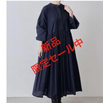 새상품 비어즐리 BEARDSLEY 네이비 개더 롱 원피스