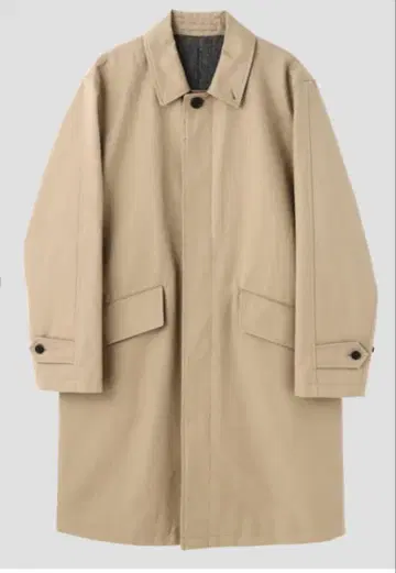 MARGARET HOWELL 코튼 트윌 스텐카라 코트 울 안감