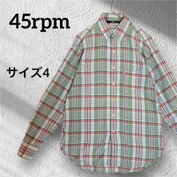 새상품급 45R 인도 코튼 마드라스 셔츠 4 그린 체크