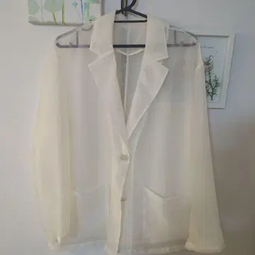 LOWRYS FARM 프리사이즈 아이보리 시스루 셔츠 F