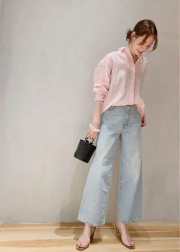 Plage Linen Regular 셔츠 핑크