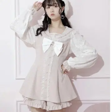 노에미 백 레이스업 세일러 셋업 핑크