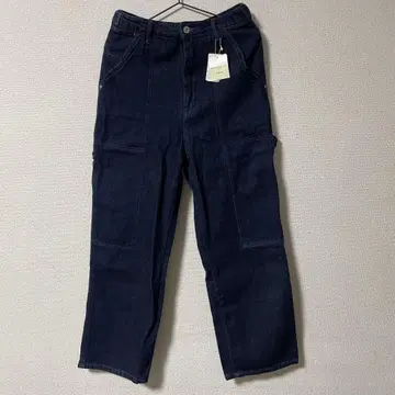 다크 블루 카고 데님 팬츠 허리밴딩 포함