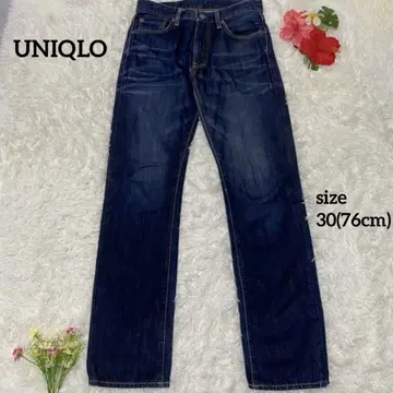 [ UNIQLO ] 레귤러 핏 청바지 [ 30(76cm) ] 다크 블루